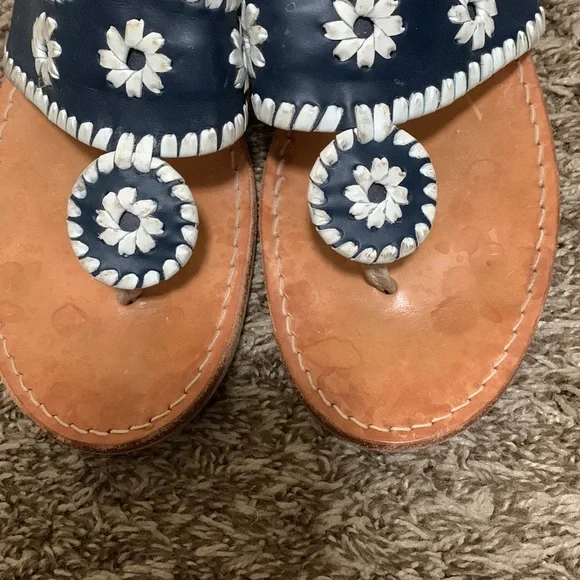 Jack Rogers woman flip flop sandal navy blue & white size 9 - Picture 2 of 7
